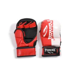 ММА РЪКАВИЦИ FORCE 1 - естествена кожа червено/бяло - F-1330