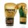 Боксови ръкавици от естествена кожа - FORCE 1 - златисто/зелено с черно лого F-2002-B