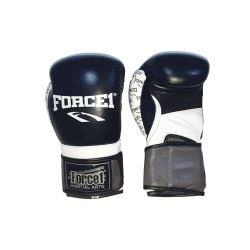 Боксови ръкавици - FORCE 1 ЧЕРНО/БЯЛО с шарка F-979