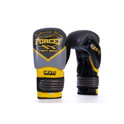 Боксови ръкавици - FORCE 1 Pro Series - черно/сиво/жълто F-981
