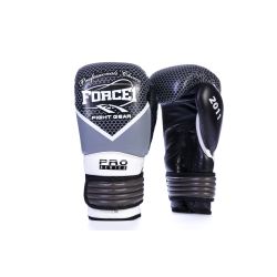 Боксови ръкавици - FORCE 1 Pro Series - черно/сиво/бяло F-981