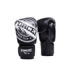 Боксови ръкавици - FORCE 1 ЧЕРНИ С КРЪГЛА ЕМБЛЕМА естествена кожа F-982