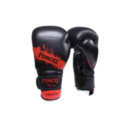 Боксови ръкавици - FORCE 1 черни с червено F-985
