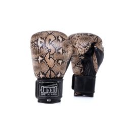 Боксови ръкавици от естествена кожа FORCE 1 змийски принт F-987