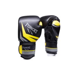 Боксови ръкавици - FORCE 1 черно/сиво/жълто - F-993