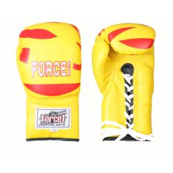 Боксови ръкавици от изкуствена кожа с връзки - FORCE 1 - F-1008