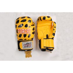 Боксови ръкавици от естествена кожа FORCE 1 жълто/черно - F-1019