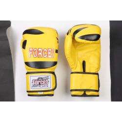 Боксови ръкавици от естествена кожа FORCE 1 жълто/черно - F-1024