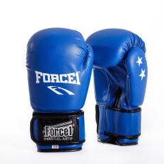 Боксови ръкавици FORCE 1 сини с бял палец F-1001