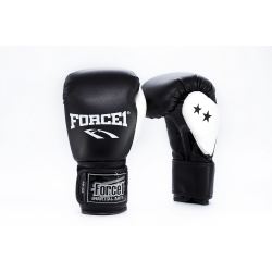 Боксови ръкавици FORCE 1 ЧЕРНИ с бял палец F-1001