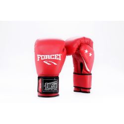 Боксови ръкавици FORCE 1 червени с бял палец F-1001