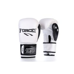 Боксови ръкавици FORCE 1 бели с черен палец F-1001