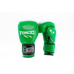 Боксови ръкавици FORCE 1 зелени с бял палец F-1001