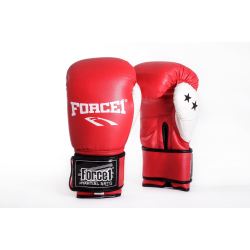 БОКСОВИ РЪКАВИЦИ FORCE 1 ЧЕРВЕНИ С БЯЛ ПАЛЕЦ F-1001