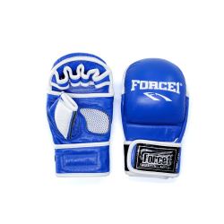 MMA/ГРАПЛИНГ ТРЕНИРОВЪЧНИ РЪКАВИЦИ ОТ ЕСТЕСТВЕНА КОЖА FORCE 1 СИНИ F-1034