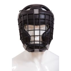Протектор за глава / Каска от естествена кожа FORCE 1 с метална решетка F-3302