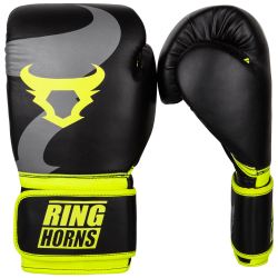 БОКСОВИ РЪКАВИЦИ - RINGHORNS CHARGER BOXING GLOVES - BLACK/NEO YELLOW​