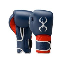 Боксови ръкавици естествена кожа STING Predator червено/синьо STG-1114