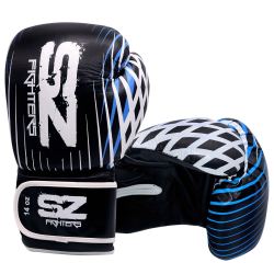 БОКСОВИ РЪКАВИЦИ ИЗКУСТВЕНА КОЖА-PLASMA-BLUE - SZ FIGHTERS