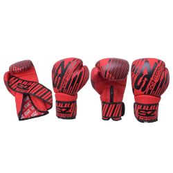 БОКСОВИ РЪКАВИЦИ ЕСТЕСТВЕНА КОЖА - PLASMA 2.0 BLACK/RED - SZ FIGHTERS