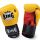 Боксови ръкавици от естествена кожа - TWINS KING жълто/черно/червено KING-1001