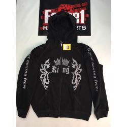 Суичър с качулка TWINS KING ЧЕРНО/СРЕБРИСТО KING-6004