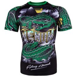 РАШГАРД - VENUM CROCODILE RASHGUARD - BLACK/GREEN - SHORT SLEEVES​