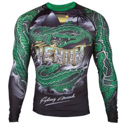 РАШГАРД - VENUM CROCODILE RASHGUARD - BLACK/GREEN - LONG SLEEVES​