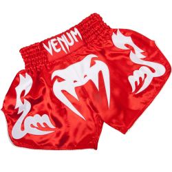 МУАЙ ТАЙ ШОРТИ - VENUM BANGKOK INFERNO MUAY THAI SHORTS - RED/WHITE​