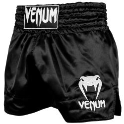 МУАЙ ТАЙ ШОРТИ - VENUM MUAY THAI SHORTS CLASSIC - BLACK/WHITE​