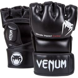 ММА РЪКАВИЦИ - VENUM - IMPACT MMA GLOVES - BLACK - SKINTEX LEATHER​