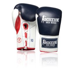 Боксови ръкавици от естествена кожа Boxeur Des Rues Competition с връзки BDR503