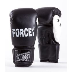 Боксови ръкавици FORCE 1 черни с бял палец F-2007