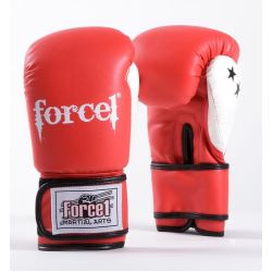 Боксови ръкавици FORCE 1 червени с бял палец F-2007