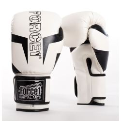 Боксови ръкавици FORCE 1 бели с черна шарка F-900 