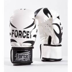Боксови ръкавици FORCE 1 бели с шарка F-1003