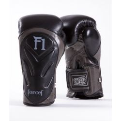 Боксови ръкавици от естествена кожа FORCE 1 черни F1
