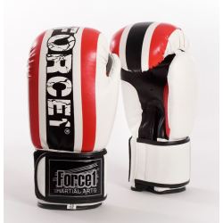 Боксови ръкавици FORCE 1 бели с шарка F-902