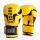 Боксови ръкавици от естествена кожа FORCE 1 жълти с шарка F-920