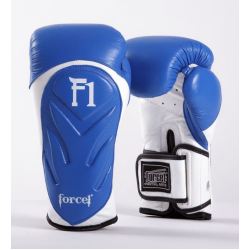 Боксови ръкавици от естествена кожа FORCE 1 сини F1