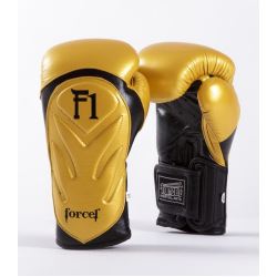Боксови ръкавици от естествена кожа FORCE 1 златни F1