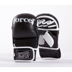 MMA/Граплинг тренировъчни ръкавици от естествена кожа FORCE 1 черни F-1034