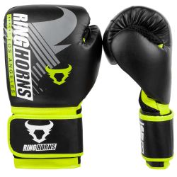 Боксови Ръкавици - Ringhorns Charger MX Boxing Gloves - BLACK/NEO YELLOW​