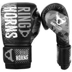 Боксови Ръкавици - Ringhorns Charger Camo Boxing Gloves - BLACK/GREY​