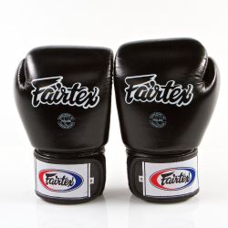 Боксови ръкавици от естествена кожа FAIRTEX черни BGV1