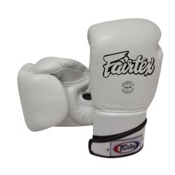 Боксови ръкавици от естествена кожа FAIRTEX бели BGV6