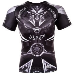 VENUM GLADIATOR 3.0 RASHGUARD - BLACK/WHITE - SHORT SLEEVES​