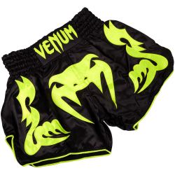 Муай Тай Шорти - Venum Bangkok Inferno Muay Thai Shorts - Black/Neo Yellow​