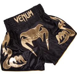 Муай Тай Шорти - VENUM BANGKOK INFERNO MUAY THAI SHORTS BLACK/GOLD​