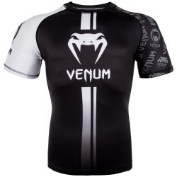 Venum Logos Rashguard Short Sleeves - Black/White​